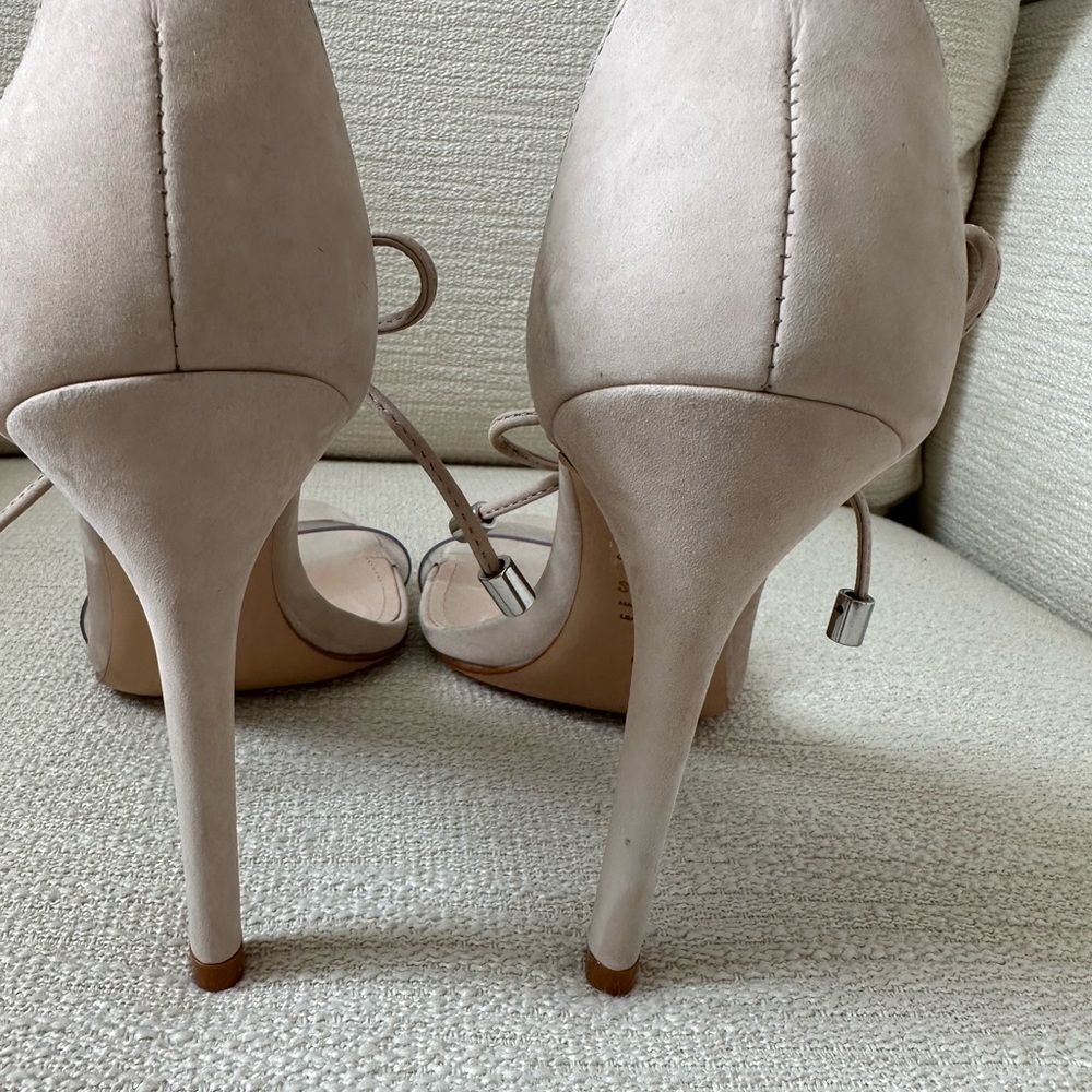 Schutz Josseana Suede and Clear Ankle Tie Sandal - Picture 8 of 11
